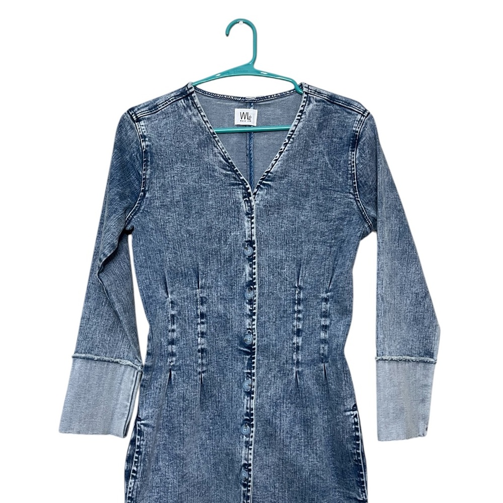 Wash Lab Corset Long Sleeve Denim Midi Dress NWT
*See Notes* - Picture 8 of 16